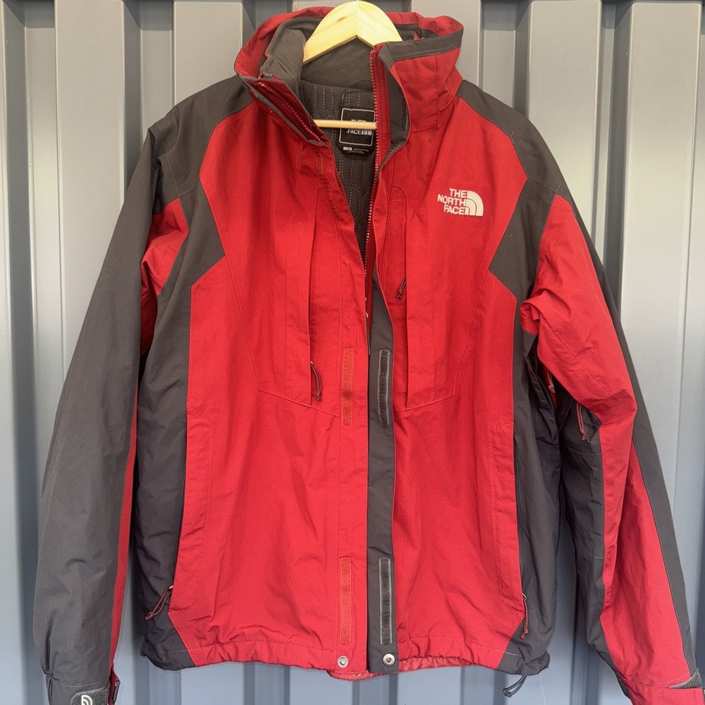 The North Face Hyvent Snow Jacket Mens Large Hooded Snowboard Coat 2-1 Red